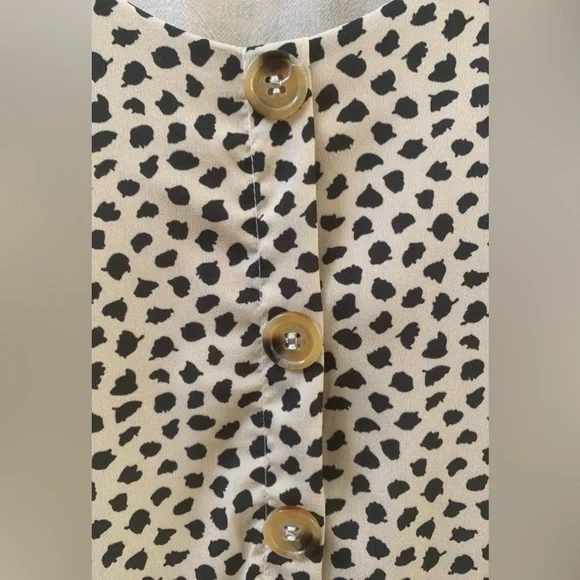 Women’s SZ S DNT Long Sleeve Tan & Cream Boho  Dress - Picture 4 of 7